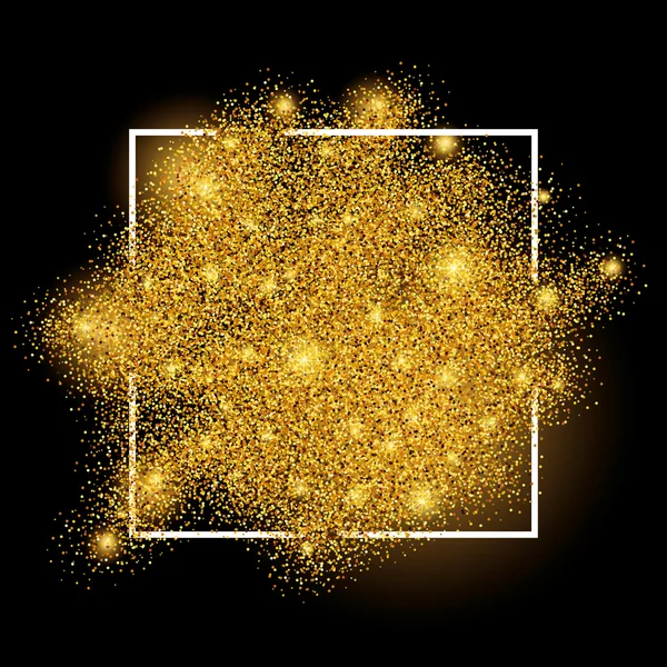 Gold blur background in frame on black — Stock Illustration Gold blur background in frame on black Stock Illustration