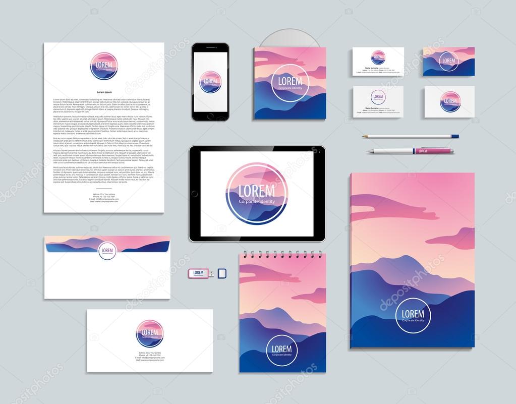 Download Mountain Identity Mockup For Branding Vector Image By C Pirinairina Vector Stock 92926010