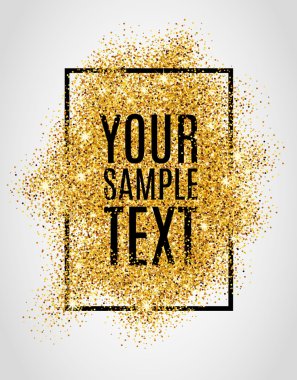 Gold glitter sample text background