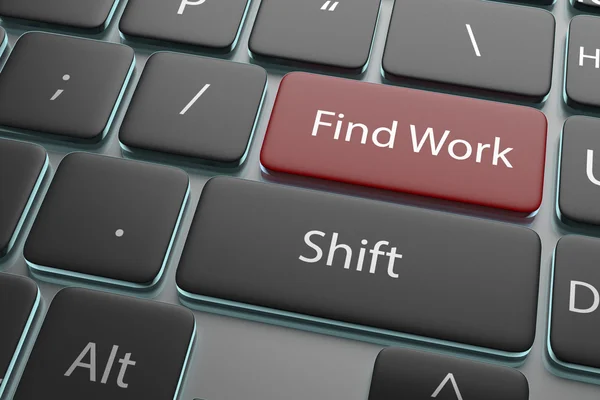 3d ilustración un botón "encontrar trabajo" en el teclado —  Fotos de Stock