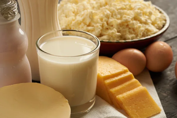 Крупним планом молочних продуктів — стокове фото
