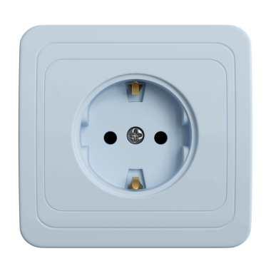 İzole edilmiş beyaz arka planda elektrik prizi, ön manzara. 3d görüntüleme, 3d illüstrasyon