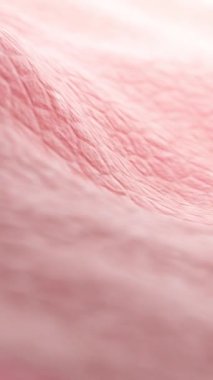 Vitamin baloncuklarının 3 boyutlu animasyonu cildini emer, nemlendirir ve yaşlanmayı önleyen güzelliği destekler. Arka planda morötesi güneş ışığı olan pembe sağlıklı bir cilt..