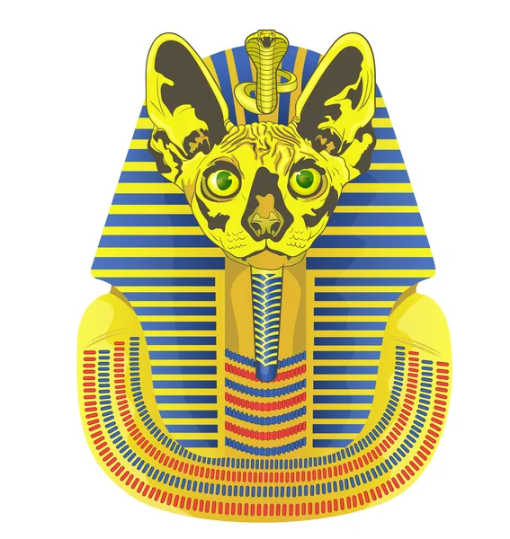 Pharaoh was the head of a cat — Stock Vector