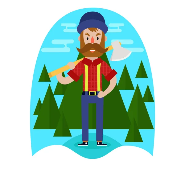 Lumberjack with axe design. — Stock Vector
