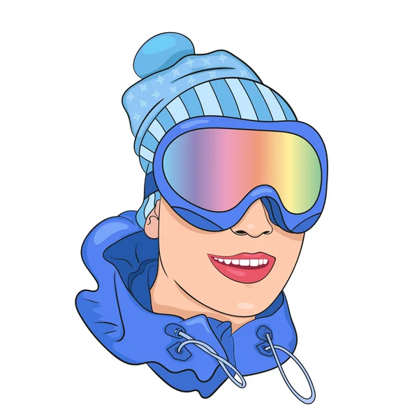 Portrait of a male skier. — Stock Vector