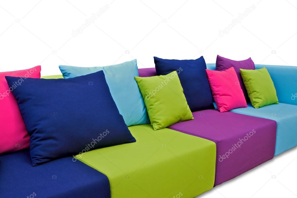 Outdoor indoor sofa with cushions and pillow