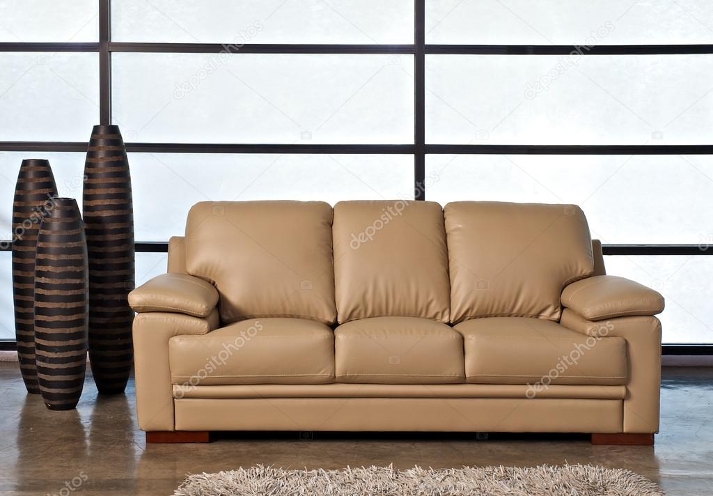 Leather sofa in the office