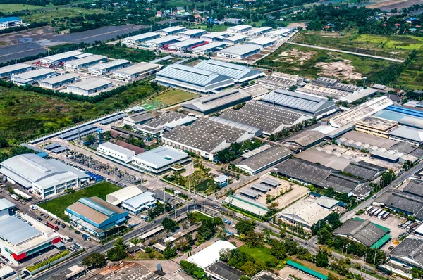 Propriedade industrial Desenvolvimento do solo Construção Vista aérea — Fotografia de Stock