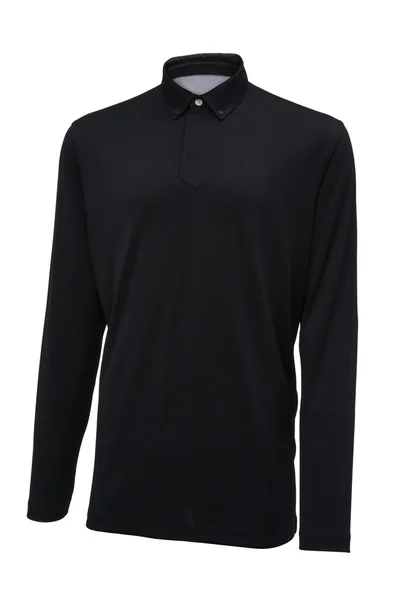 Dlouhý rukáv golf černý sportovní košile — Stock fotografie
