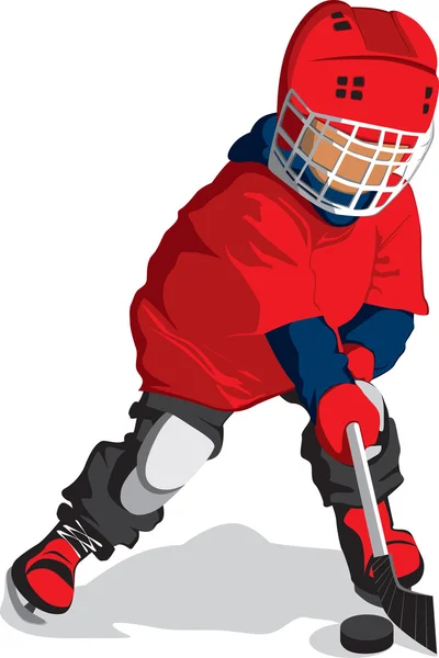 Child hockey player — Stock Vector