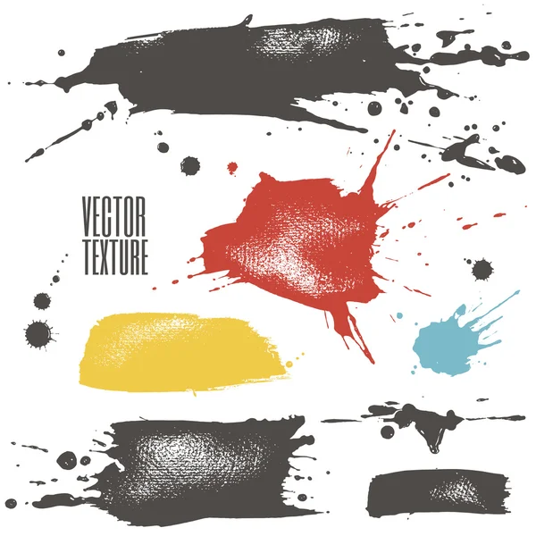 Vector texture. Set of ink blots, droplets, stripes. — Stock Vector