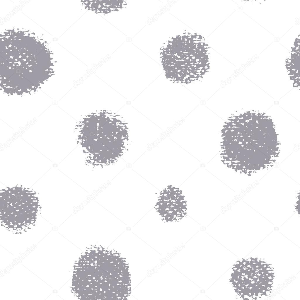 Seamless pattern of different rounds. Vector chalk circles.