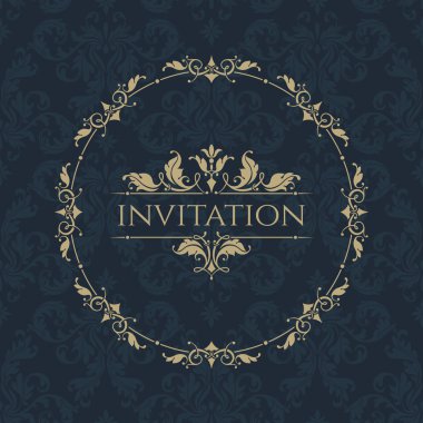 Klasik Kenarlıklar ve çerçeve. Tebrik kartları, Davetiyeler, menüler için şablon.