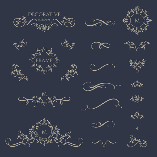 Декоративные векторные монограммы и границы
.