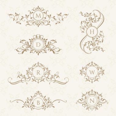 Dekoratif vektör Monogram.