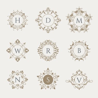 Dekoratif vektör Monogram.