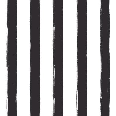 Seamless black stripes on white background. Vector texture. clipart