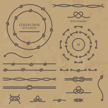 Collection of rope knots. clipart