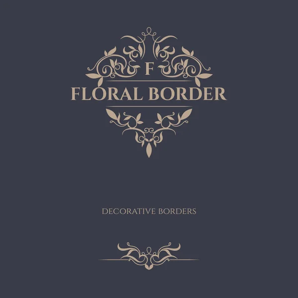Decorative vector frame, border. Floral ornament. — Stock Vector