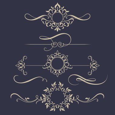 Çiçek monogram kümesi.
