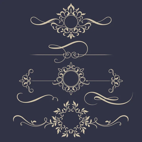 Ensemble de monogramme floral . — Image vectorielle