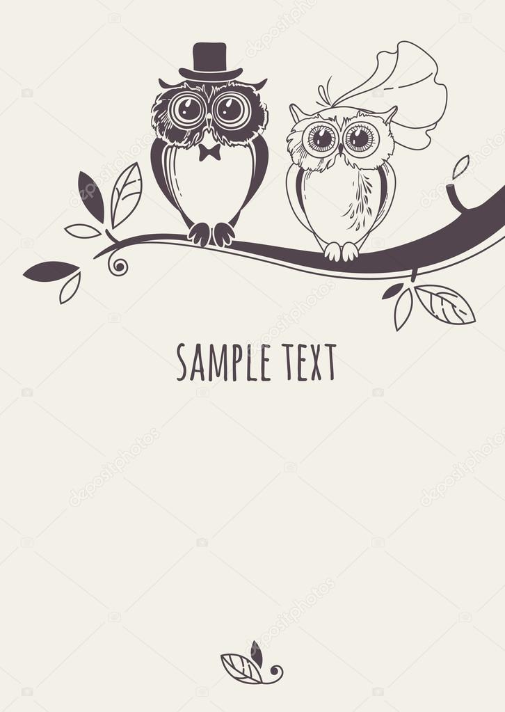 Card with owls.