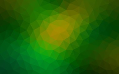 Üçgenler ve degrade origami tarzı oluşur çok renkli koyu yeşil, sarı, turuncu poligonal tasarım deseni.