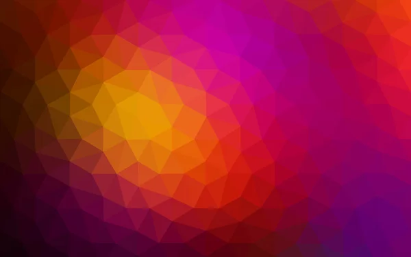 삼각형 및 그라데이션 종이 접기 스타일에서로 구성 된 멀티 컬러 어두운 핑크, 레드, 오렌지 다각형 디자인 패턴. — 스톡 벡터