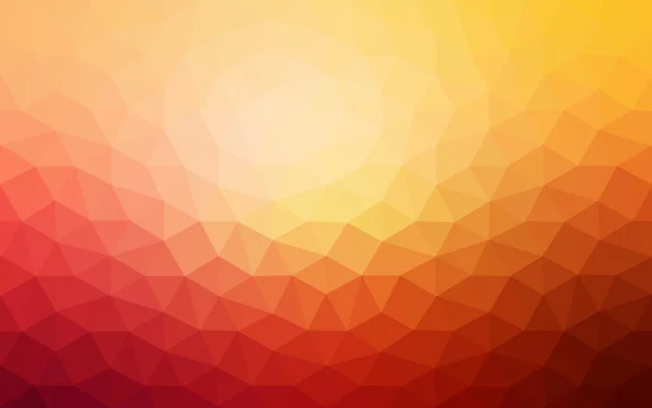 삼각형 및 그라데이션 종이 접기 스타일에서로 구성 된 멀티 컬러 어두운 빨간색, 노란색, 주황색 다각형 디자인 패턴. — 스톡 벡터