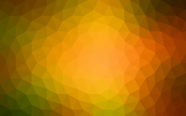 Patrón de diseño poligonal multicolor verde oscuro, amarillo, naranja, que consiste en triángulos y gradiente en estilo origami . — Archivo Imágenes Vectoriales