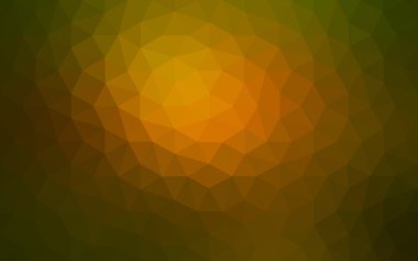 Üçgenler ve degrade origami tarzı oluşur çok renkli koyu yeşil, sarı, turuncu poligonal tasarım deseni.