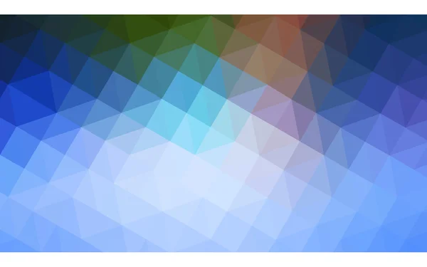 Mehrfarbiges grünes, blaues polygonales Muster, das aus Dreiecken und Farbverlauf im Origami-Stil besteht. — Stockvektor