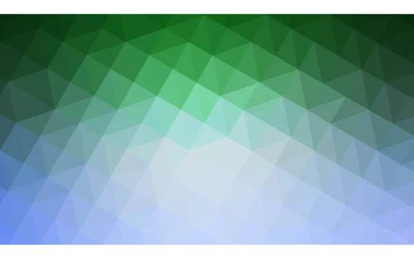 Modello poligonale verde multicolore, blu, composto da triangoli e gradiente in stile origami . — Vettoriale Stock