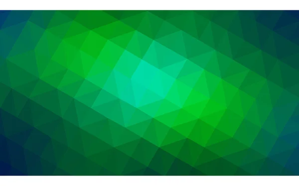 Mehrfarbiges grünes, blaues polygonales Muster, das aus Dreiecken und Farbverlauf im Origami-Stil besteht. — Stockvektor