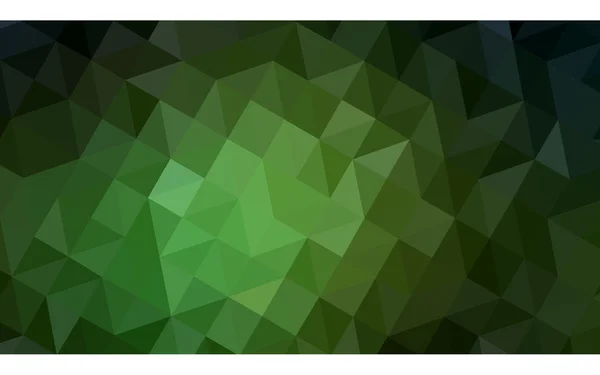 Dunkelgrüne polygonale Muster, die aus Dreiecken und einem Farbverlauf im Origami-Stil bestehen. — Stockvektor