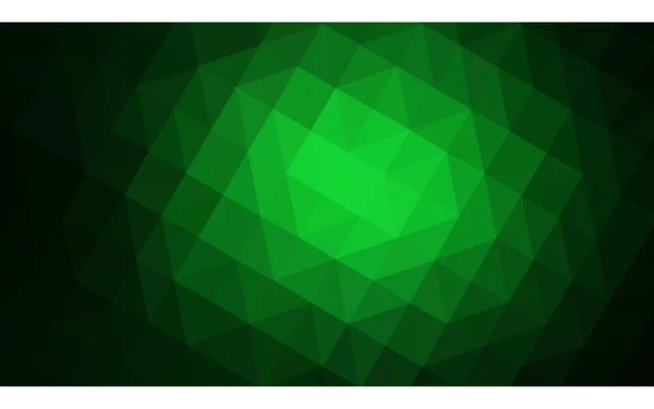 Patrón de diseño poligonal verde oscuro, que consiste en triángulos y gradiente en estilo origami . — Vector de stock