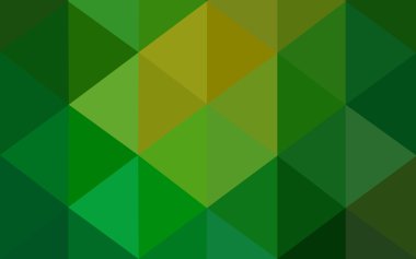 Üçgenler ve degrade origami tarzı oluşur çok renkli koyu yeşil, sarı, turuncu poligonal tasarım deseni.