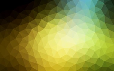 Üçgenler ve degrade origami tarzı oluşur çok renkli koyu yeşil, sarı, turuncu poligonal tasarım deseni.