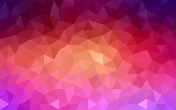 Mehrfarbiges rosafarbenes, gelbes polygonales Muster, das aus Dreiecken und einem Farbverlauf im Origami-Stil besteht. — Stockvektor