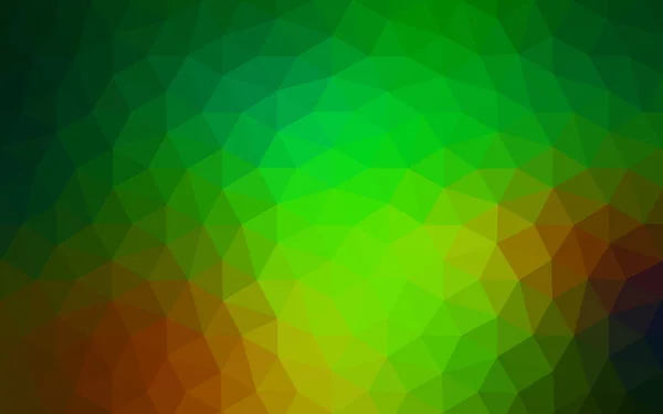 Multicolor dark green, yellow, orange polygonal design pattern, which consist of triangles and gradient in origami style. — Stock Vector