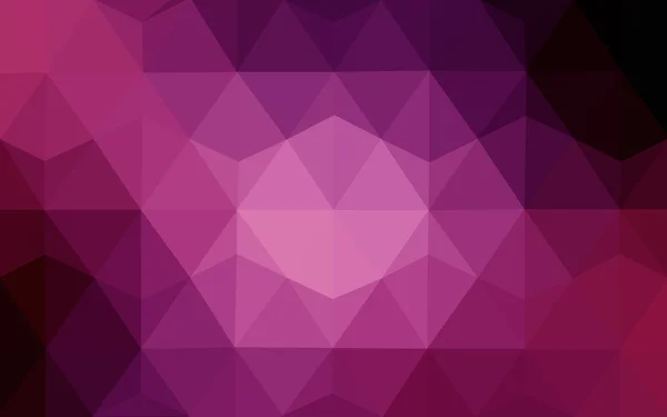 Mehrfarbiges, dunkelviolettes, rosafarbenes, polygonales Muster, das aus Dreiecken und Farbverlauf im Origami-Stil besteht. — Stockvektor