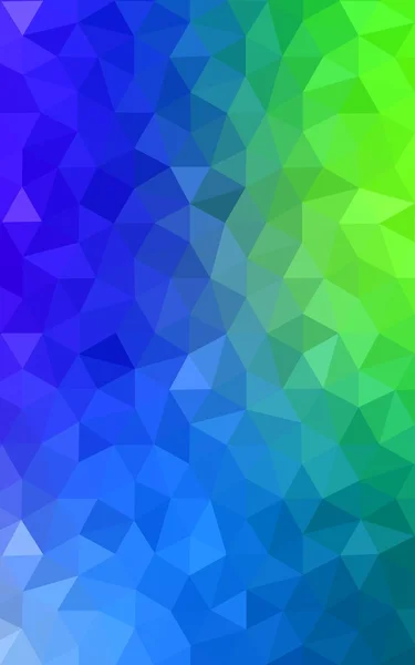 Multicolor green, blue polygonal design pattern, which consist of triangles and gradient in origami style.