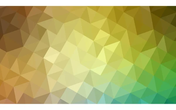 Mehrfarbiges grünes, gelbes, orangefarbenes polygonales Muster, das aus Dreiecken und einem Farbverlauf im Origami-Stil besteht. — Stockvektor