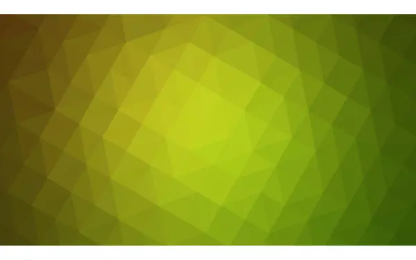 Mehrfarbiges grünes, gelbes, orangefarbenes polygonales Muster, das aus Dreiecken und einem Farbverlauf im Origami-Stil besteht. — Stockvektor