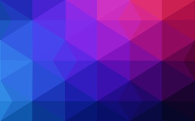 Üçgenler ve degrade origami tarzı oluşur çok renkli koyu mavi, kırmızı kenarlı tasarım deseni.