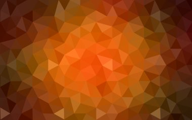 Üçgenler ve degrade origami tarzında oluşan koyu turuncu poligonal tasarım deseni.