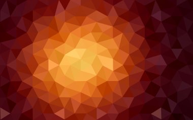 Üçgenler ve degrade origami tarzında oluşan koyu turuncu poligonal tasarım deseni.