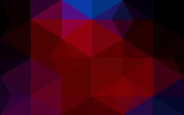 Patrón de diseño poligonal multicolor azul oscuro, rojo, que consiste en triángulos y gradiente en estilo origami . — Vector de stock