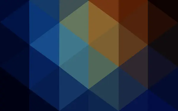 Багатобарвний темно-синій, жовтий, помаранчевий багатокутний візерунок дизайну, який складається з трикутників і градієнту в стилі орігамі . — стоковий вектор